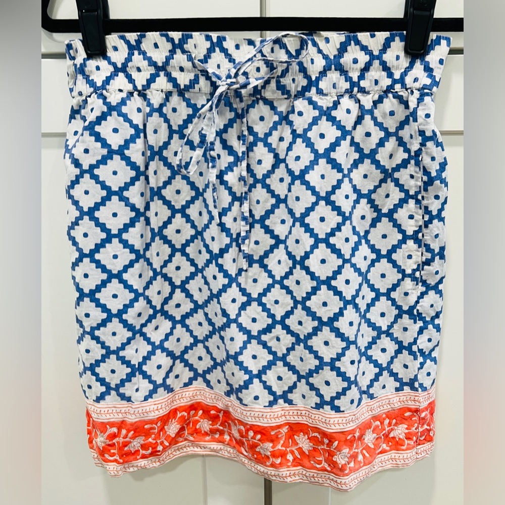 SET-J.CREW x SZ BLOCKPRINTS SHORT SLEEVE TOP & MINI SKIRT SET, SIZE S. - Picture 6 of 12